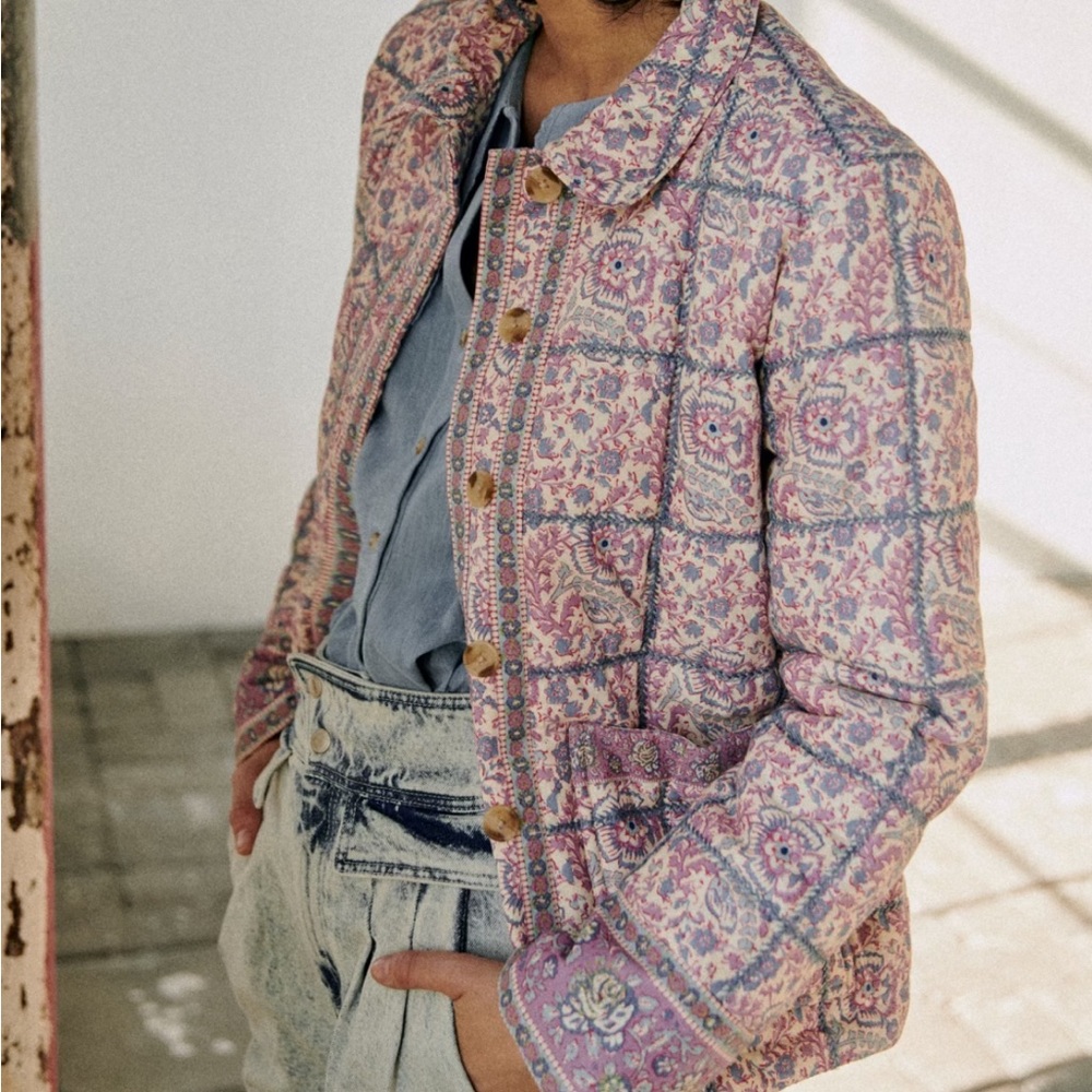 SOLD//Sézane x Sea NY RARE NWT William Jacket in Mixed Emilia Print Size 40/US 8 - Picture 1 of 6